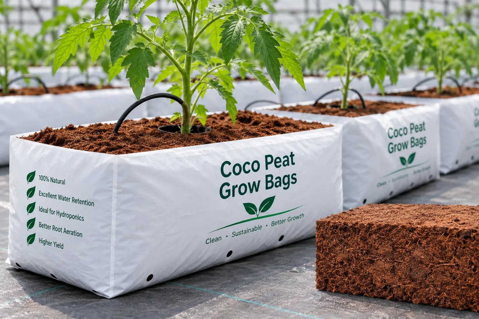 Coco Peat Grow Bags for export from India